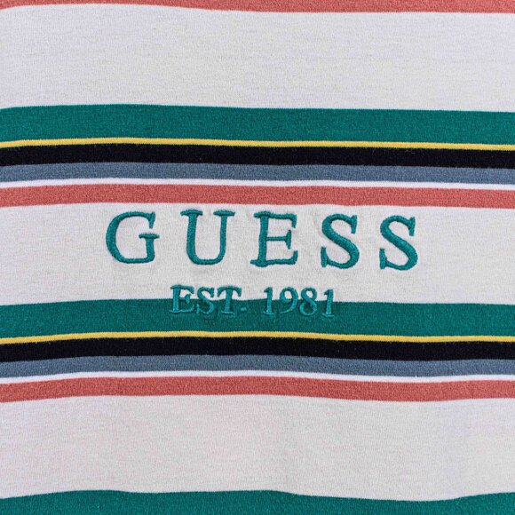 Guess Jeans Striped T-Shirt Large Y2K Streetwear Skate - Picture 3 of 10